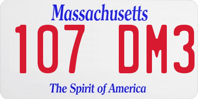 MA license plate 107DM3