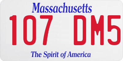 MA license plate 107DM5