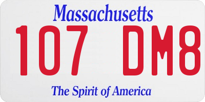 MA license plate 107DM8