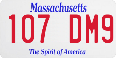 MA license plate 107DM9