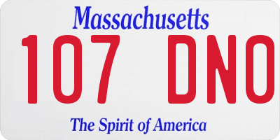MA license plate 107DN0