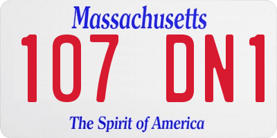 MA license plate 107DN1