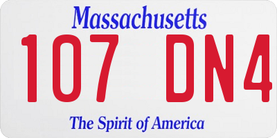 MA license plate 107DN4