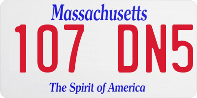 MA license plate 107DN5