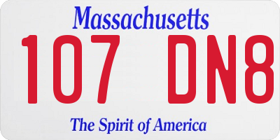 MA license plate 107DN8