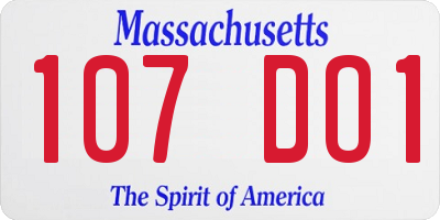 MA license plate 107DO1