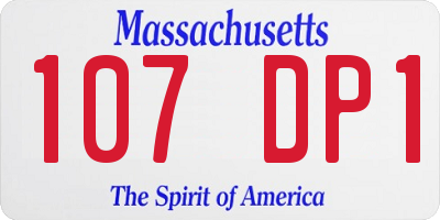 MA license plate 107DP1