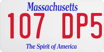 MA license plate 107DP5