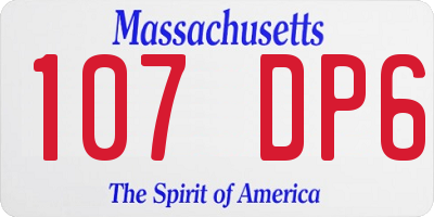MA license plate 107DP6