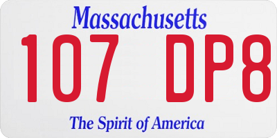 MA license plate 107DP8