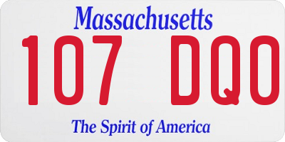 MA license plate 107DQ0