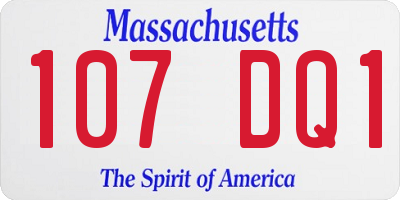 MA license plate 107DQ1