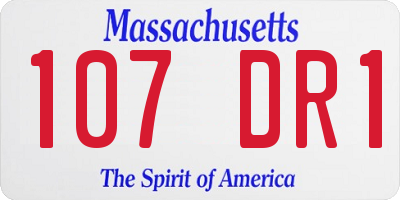 MA license plate 107DR1
