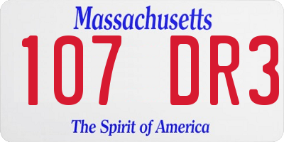 MA license plate 107DR3