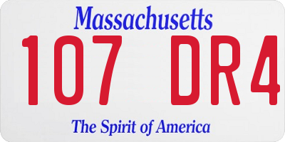 MA license plate 107DR4