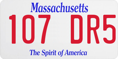 MA license plate 107DR5