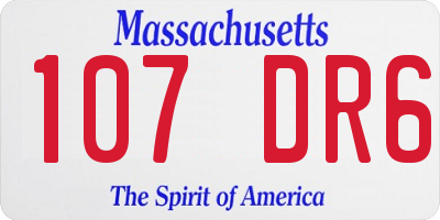 MA license plate 107DR6