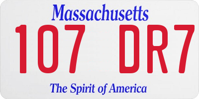 MA license plate 107DR7