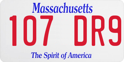MA license plate 107DR9