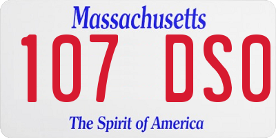 MA license plate 107DS0