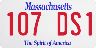 MA license plate 107DS1