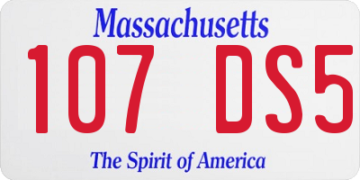 MA license plate 107DS5