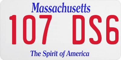 MA license plate 107DS6