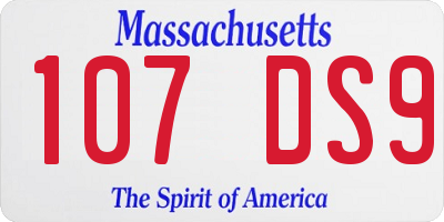 MA license plate 107DS9