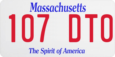 MA license plate 107DT0