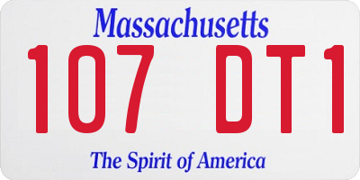 MA license plate 107DT1