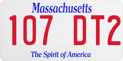 MA license plate 107DT2