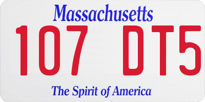 MA license plate 107DT5