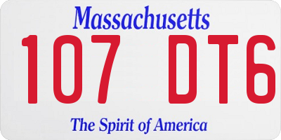 MA license plate 107DT6