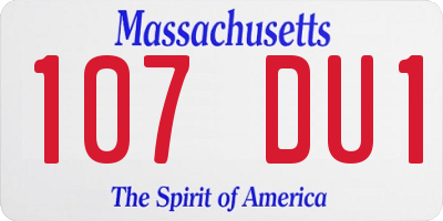 MA license plate 107DU1
