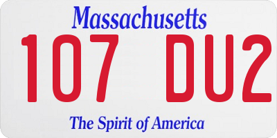 MA license plate 107DU2