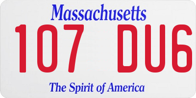 MA license plate 107DU6