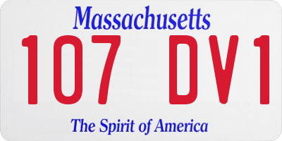 MA license plate 107DV1