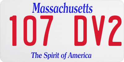 MA license plate 107DV2