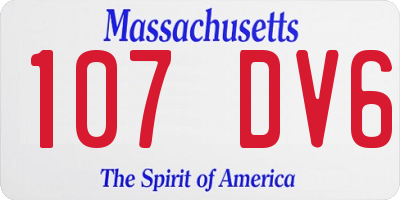 MA license plate 107DV6