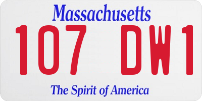 MA license plate 107DW1