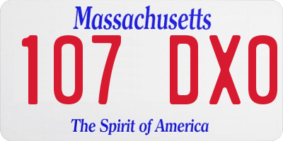 MA license plate 107DX0