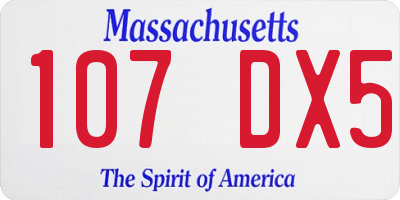 MA license plate 107DX5