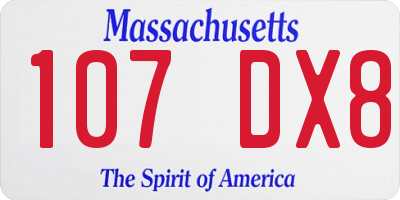 MA license plate 107DX8