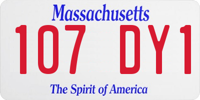 MA license plate 107DY1