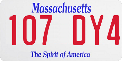 MA license plate 107DY4