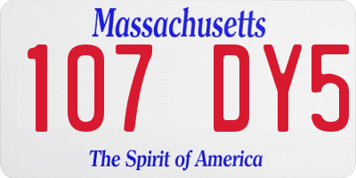 MA license plate 107DY5