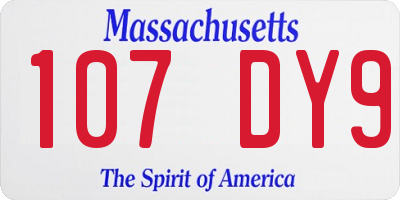 MA license plate 107DY9