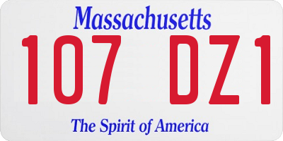 MA license plate 107DZ1