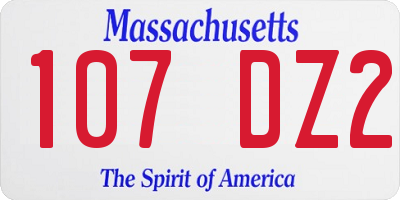 MA license plate 107DZ2