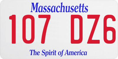 MA license plate 107DZ6